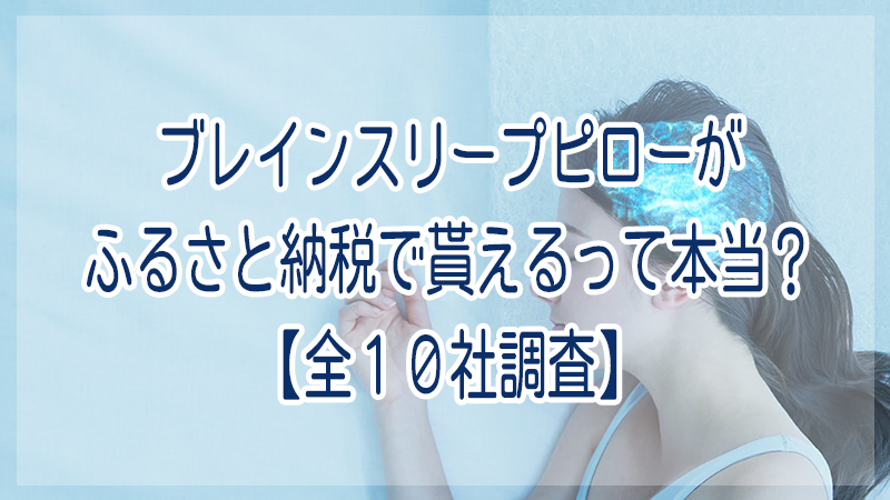ブレインスリープピローがふるさと納税で貰えるって本当 全１０社調査 大人の快眠図鑑 おすすめのベッドやマットレス 枕などを紹介