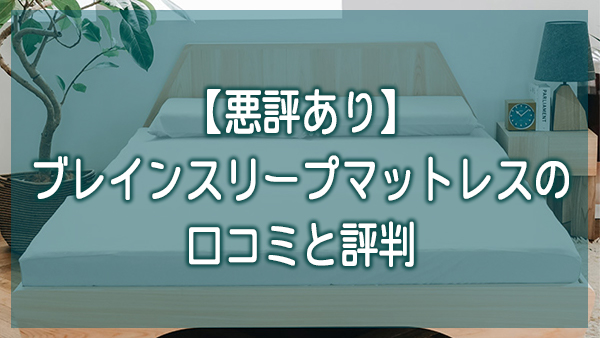 悪評あり ブレインスリープマットレスの口コミと評判 赤裸々に公開します 大人の快眠図鑑 おすすめのベッドやマットレス 枕などを紹介